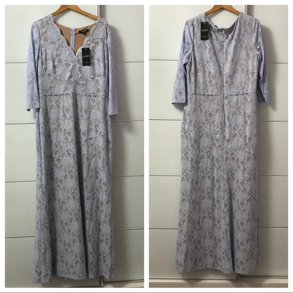 Lauren Ralph Lauren 3/4 sleeve Lace Gown